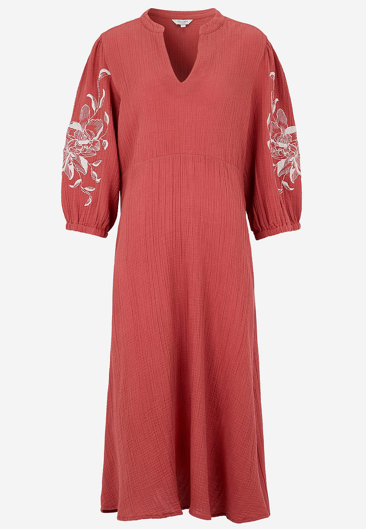 Mekko rypytetystä puuvillasta kirjonnalla tarjous