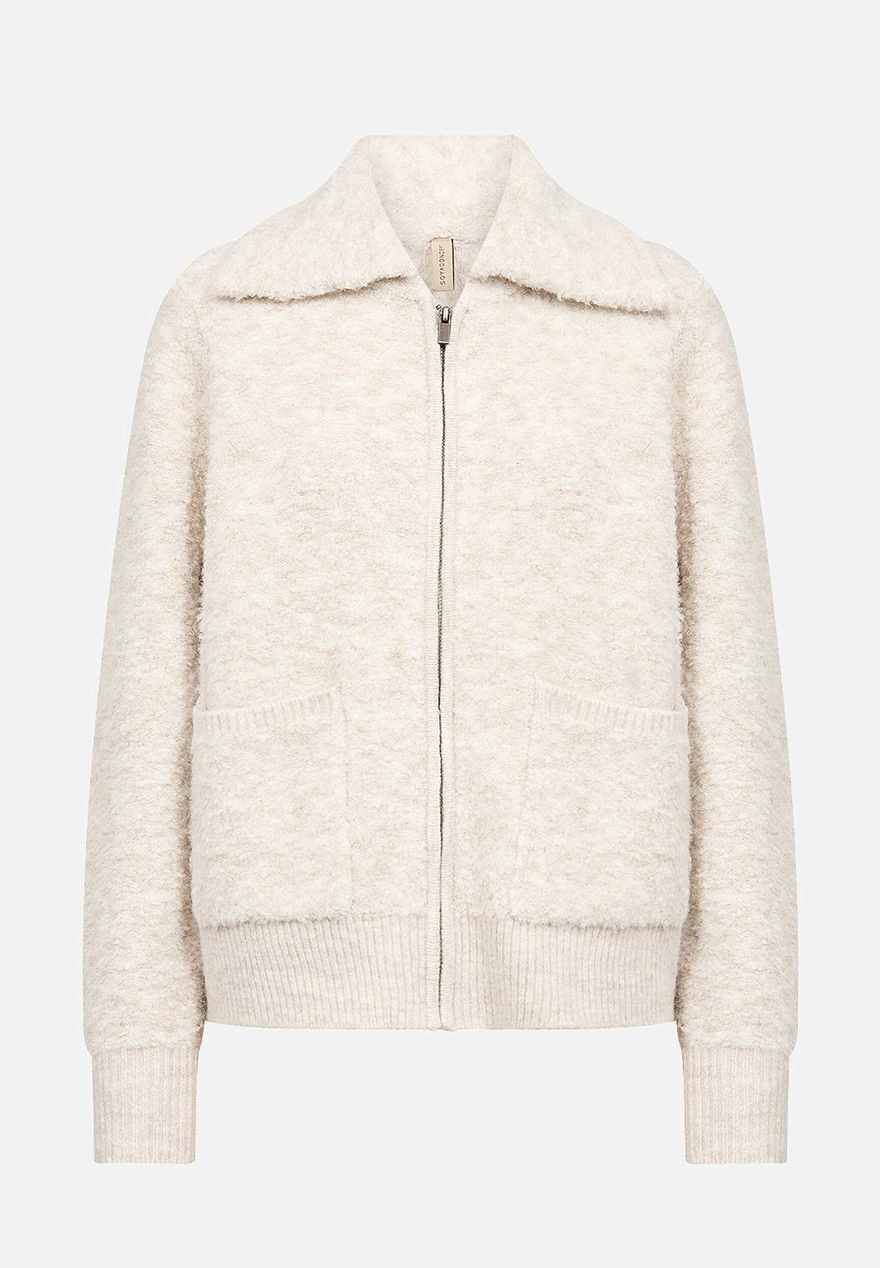 Neulottu boucle_sweater_433836 vetoketjulla tarjous